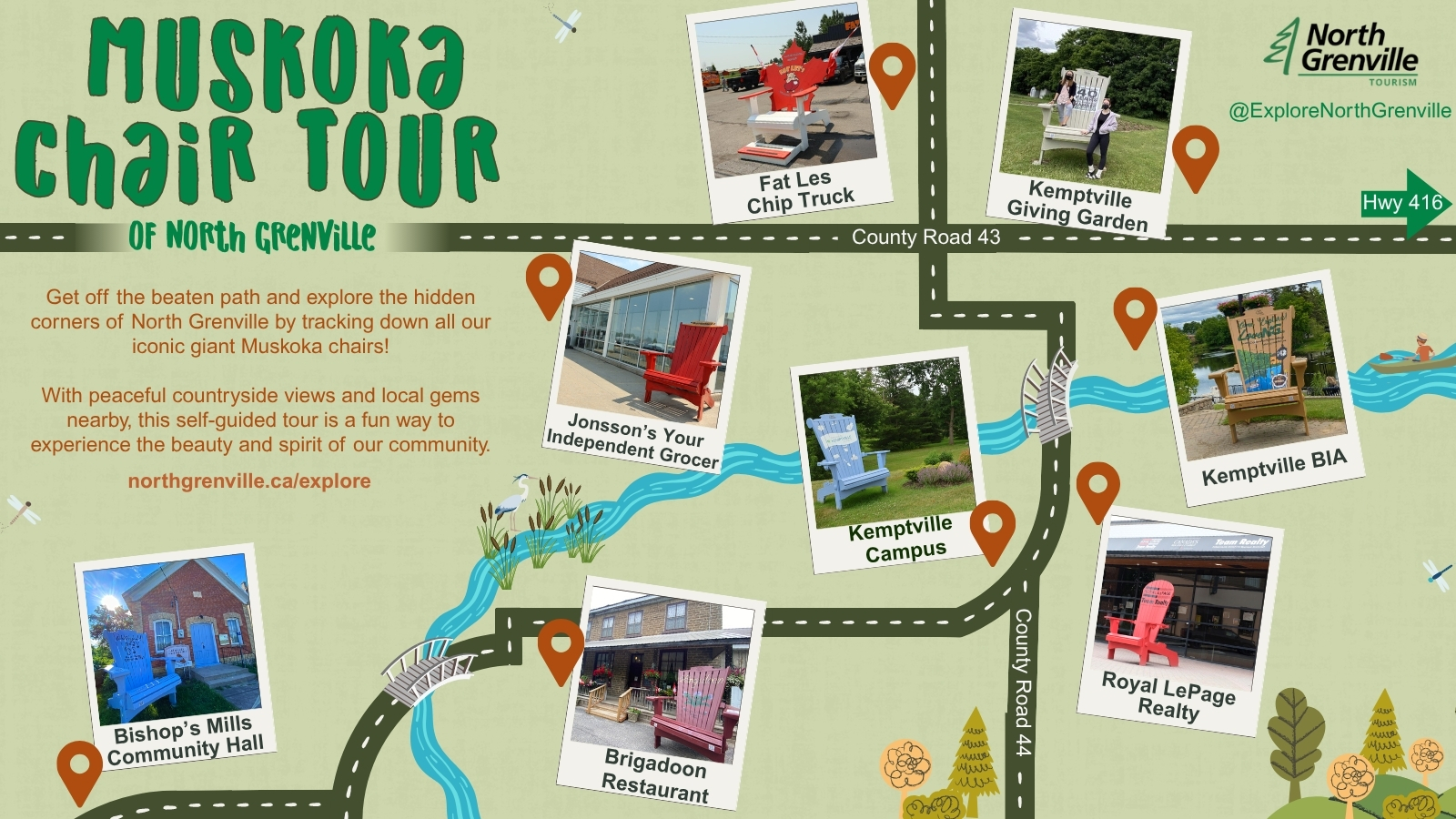 adirondack chair tour map