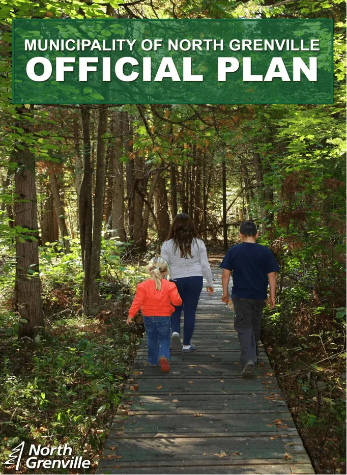 family walking in the forest