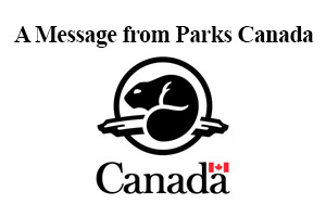 A message from parks canada and the parks canada logo